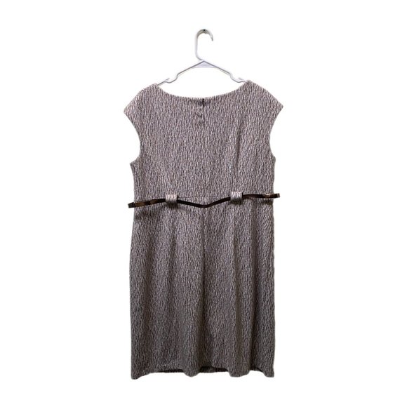 Dress Barn Brown Sleeveless Midi Dress with Belt, Size 16, Pre-owned - Picture 4 of 8